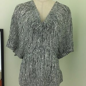 Balenciaga Black and White Striped Blouse